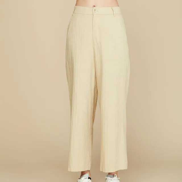 High Waisted Cotton Straight Pants for Women; Prepack 2-2-2; S-M-L