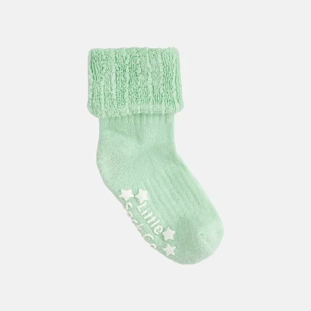 Cosy Stay On Winter Warm Non Slip Baby Socks in Apple 0-6 months
