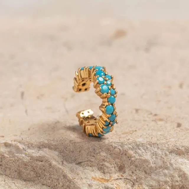 Galaxy Turquoise And Gold Vermeil Ear Cuff