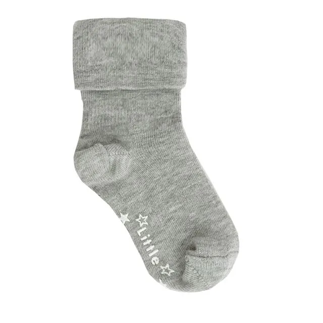 Non-Slip Stay on Baby and Toddler Socks - Grey Sky 2-3