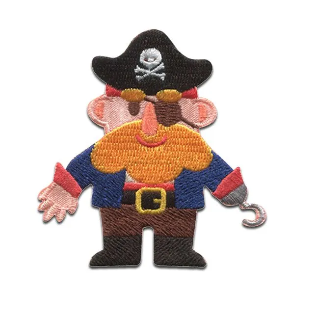 Iron on patches - Pirate Skull Captain Skull Beach