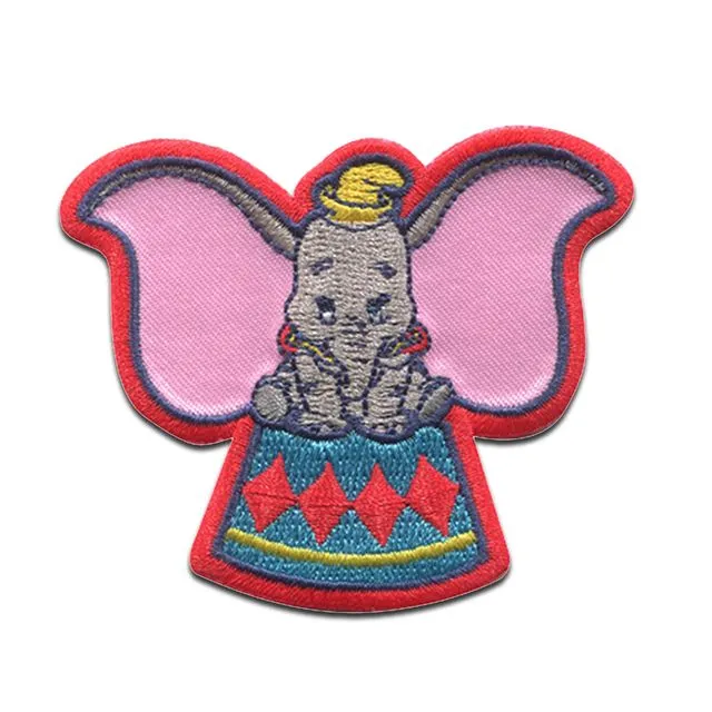 Disney &#169; Dumbo elephant animal - Iron on patches adhesive emblem stickers appliques, size: 2,72 x 2,24 inches