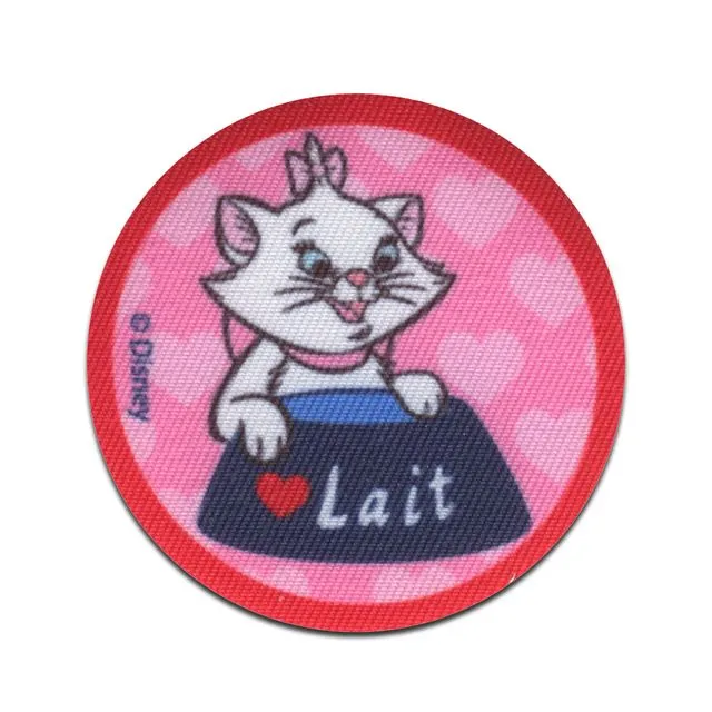 Disney &#169; The Aristocats Lait Cat animal - Iron on patches adhesive emblem stickers appliques, size: 2,44 x 2,44 inches