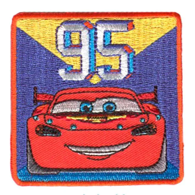 Disney &#169; Cars 2 Lightning Mc Queen 95 - Iron on patches adhesive emblem stickers appliques, size: 2.36 x 2.36 inches