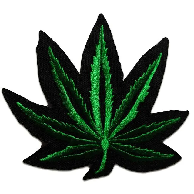 Cannabis Marijuana Weed - Iron on patches adhesive emblem stickers appliques, size: 3.54 x 3.15 inches