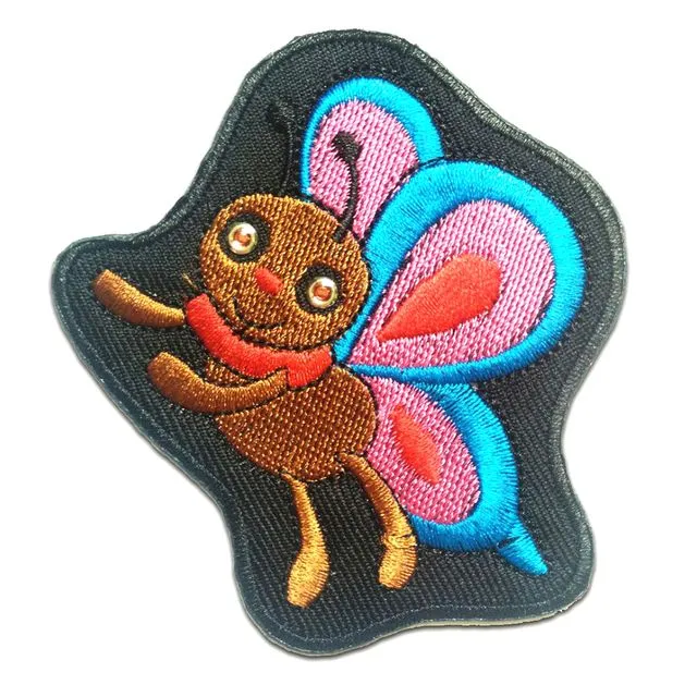 butterfly animal - Iron on patches adhesive emblem stickers appliques, size: 3.11 x 2.83 inches