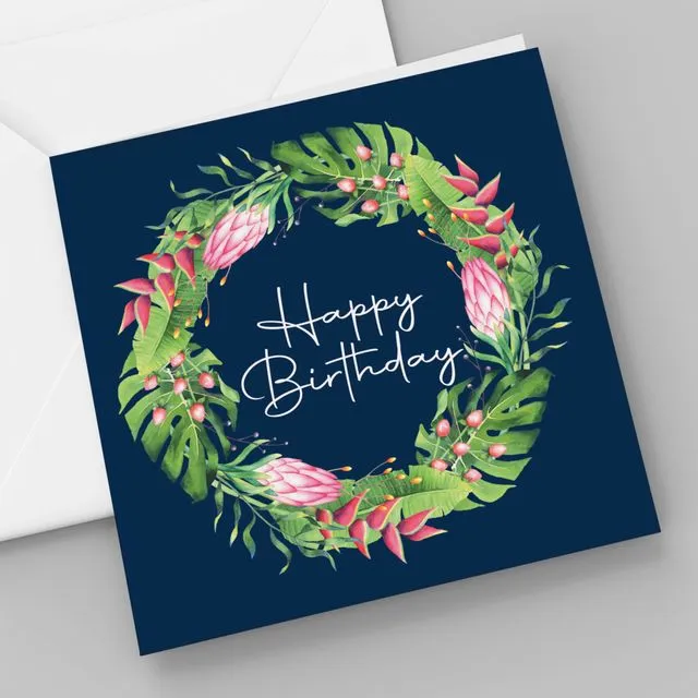 Happy Birthday Wreath Card