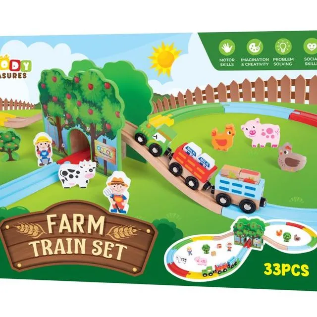 Wooden Train Track - Farm Train Set
