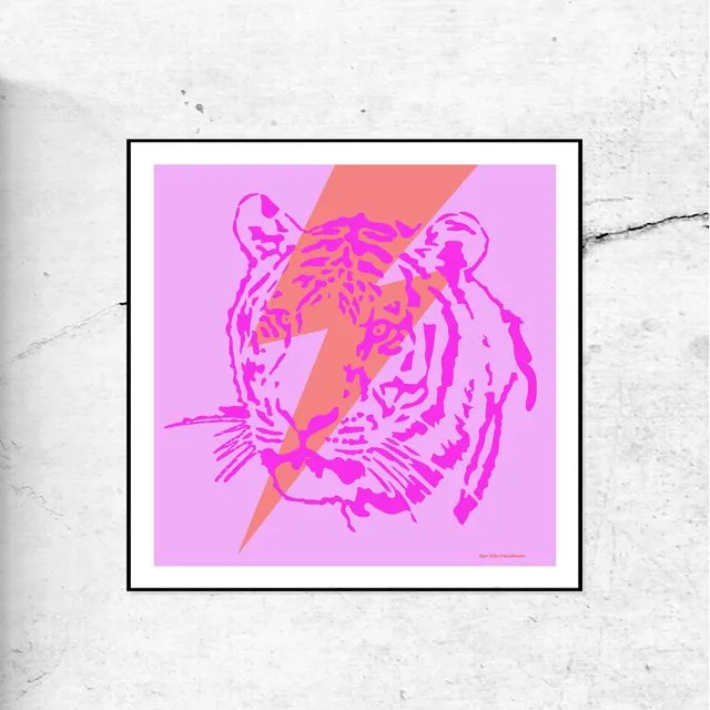 Tiger strike - art print