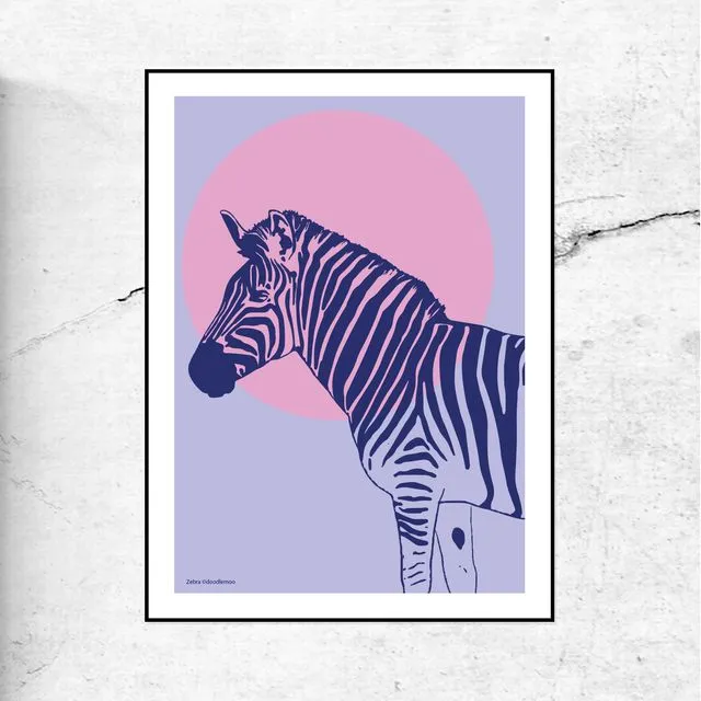 Zebra - sunset stripes art print
