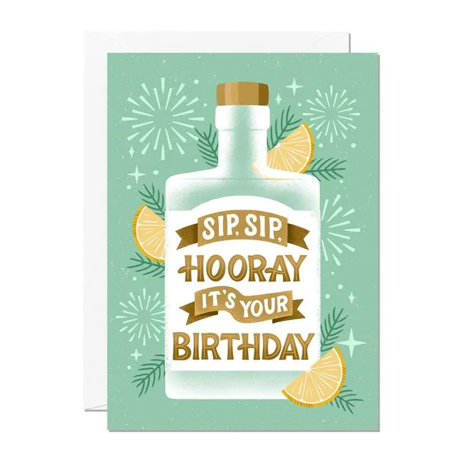 Sip Sip Hooray | Birthday Card