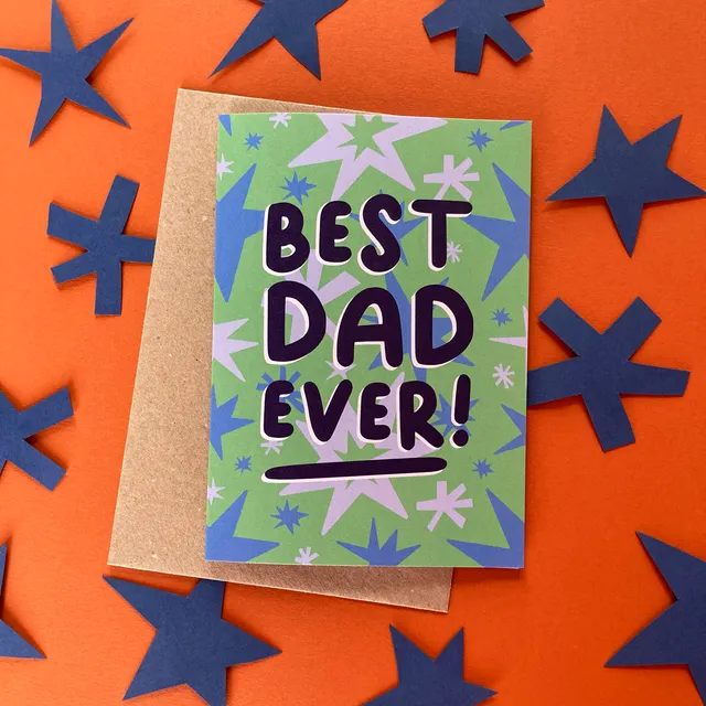 Best Dad Ever card, A6 Eco-friendly, blank inside