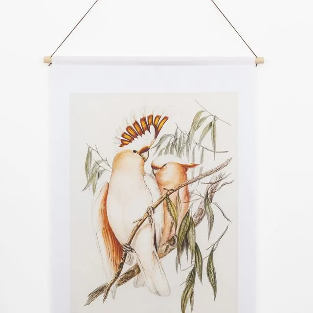 Textile poster Cockatoo – Wall cloth - 90x60cm