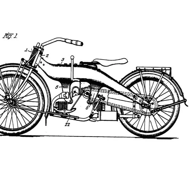Poster Harley-Davidson Motorcycle - Patent - 50x70cm