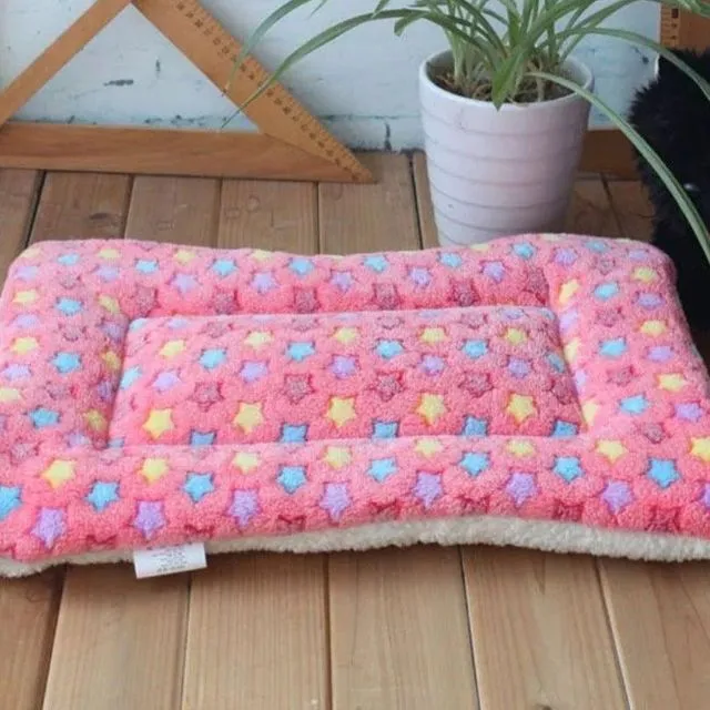 Soft Cosy Dog Blanket Mat - Small Stars Pink