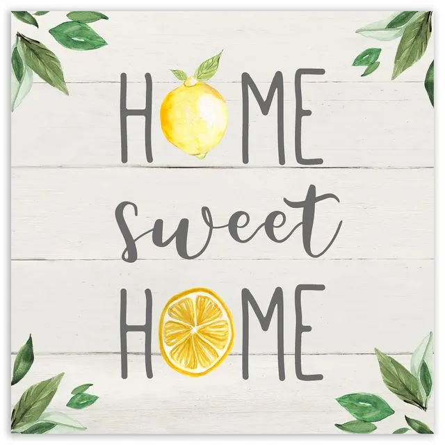 Home Sweet Home Lemon Canvas Wall Art