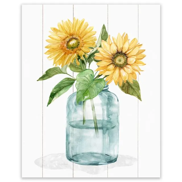 Sunflowers in Jar I Canvas Wall Art