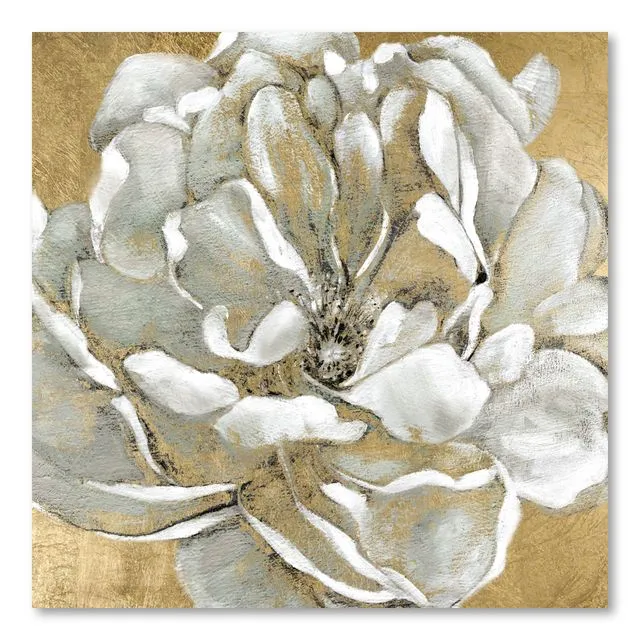 White on Gold Canvas Wall Art