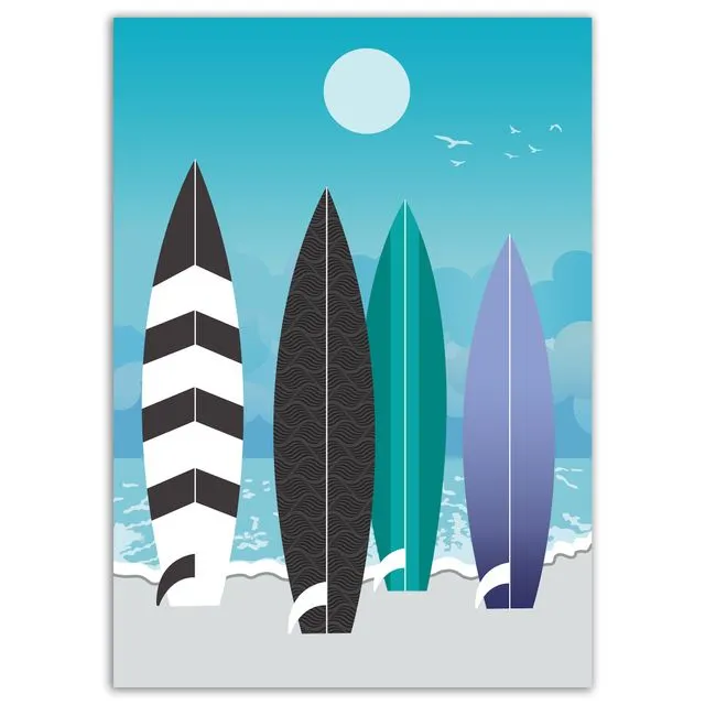 Surfboard Stance Canvas Wall Art