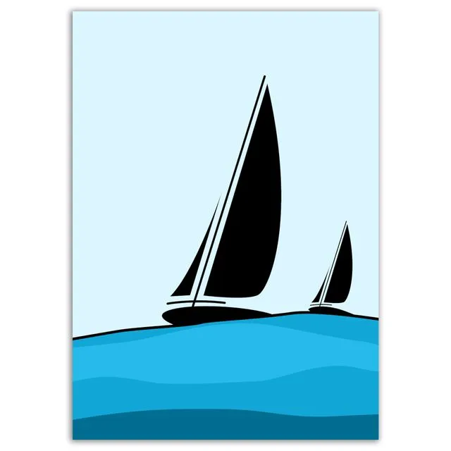 Sailing on the Blue Canvas Wall Art