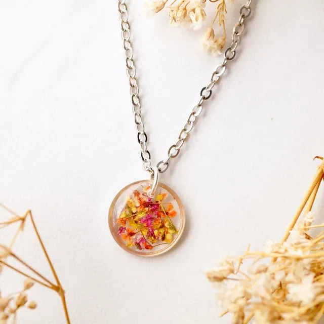 Real Pressed Flowers in Resin Necklace
