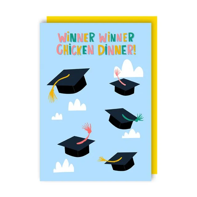 Chicken Dinner Graduation Greeting Card pack of 6