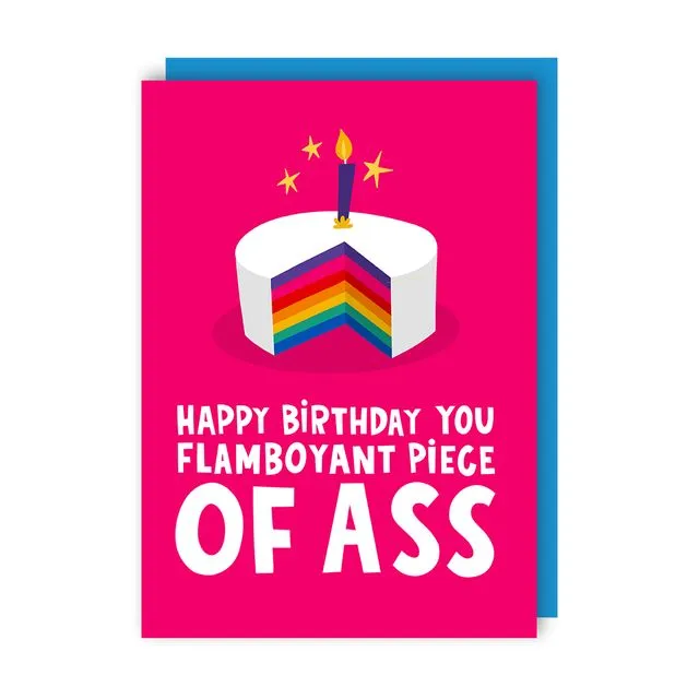 Flamboyant Birthday Cake Greeting Card pack of 6