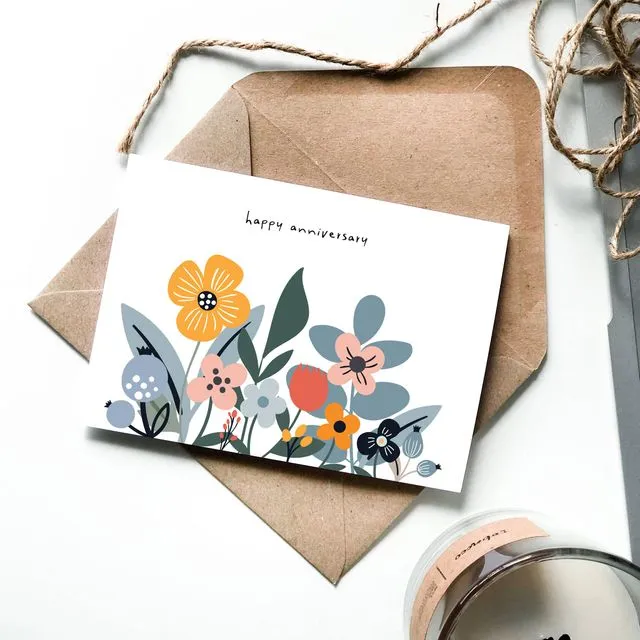 Floral Arrangement Card - Anniversary