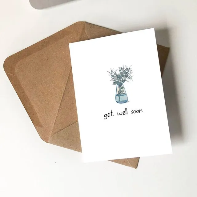 Get Well Soon Card with Vase
