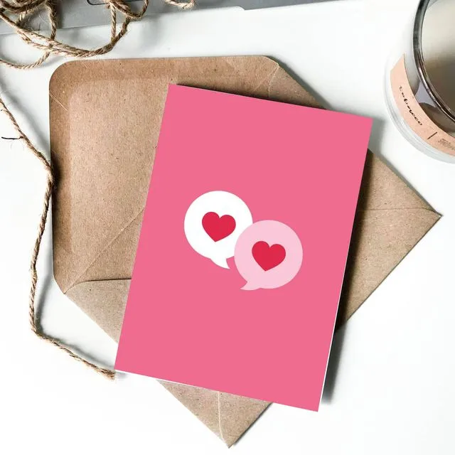 Love Heart Text Card