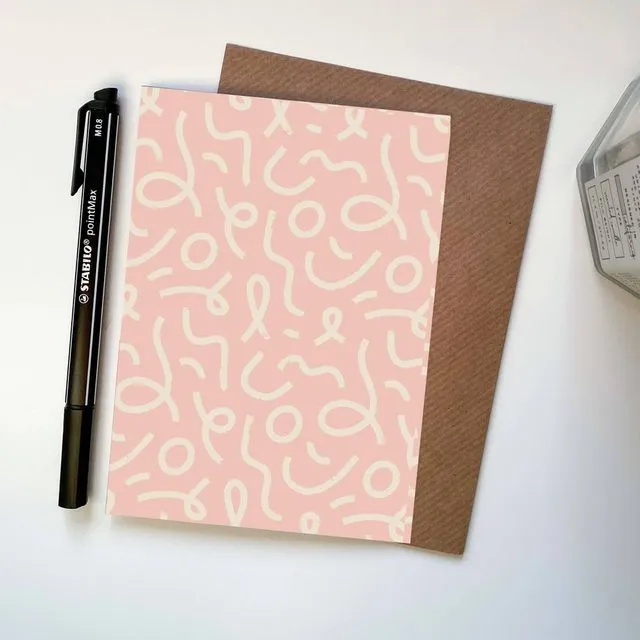 Pink Modern Line All Occasion Card