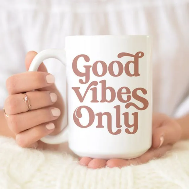 Good Vibes Only Mug - Positivity, Retro