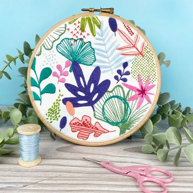 Abstract Florals Embroidery Craft DIY Kit