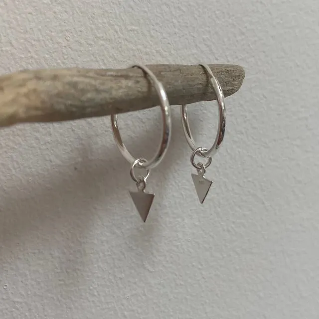 Sterling Silver Triangle hoop earrings