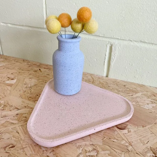 Jesmonite granite effect pastel vase & tray set