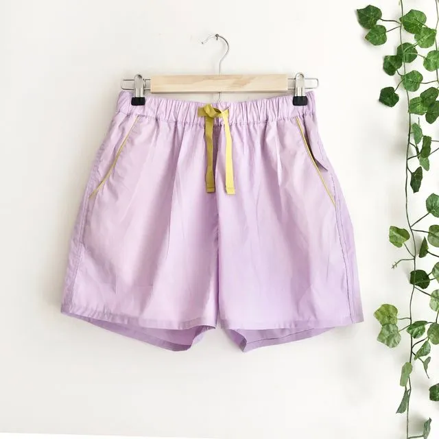 Lilac 100% Cotton PJ Shorts, Pyjama Shorts