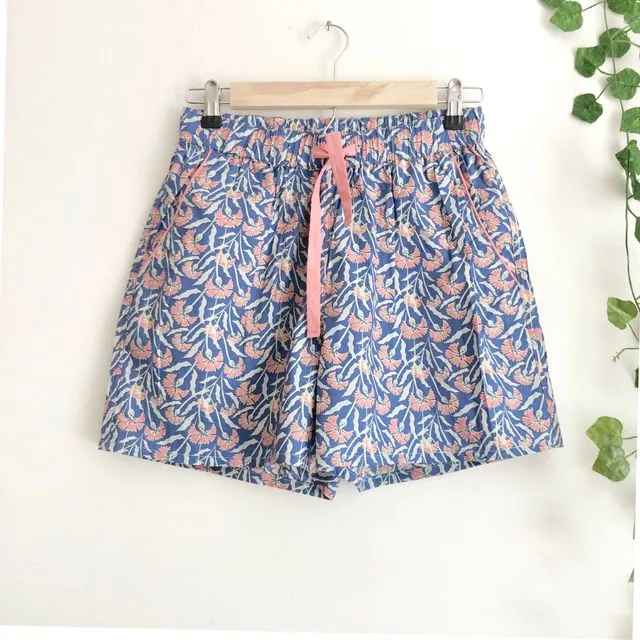 Floral Print 100% Cotton PJ Shorts, Pyjama Shorts