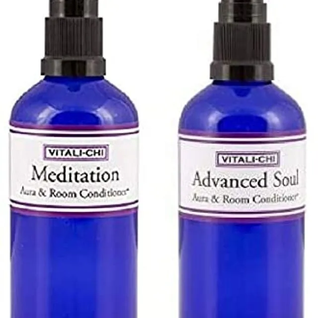 Vitali-Chi Advanced Soul and Meditation Aura & Room Spray Bundle - with Ho Leaf and Frankincense, Lavender and Elemi Pure Essential Oils - 100ml
