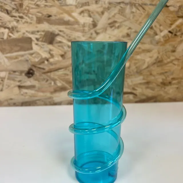 crazy straw tumbler - blue