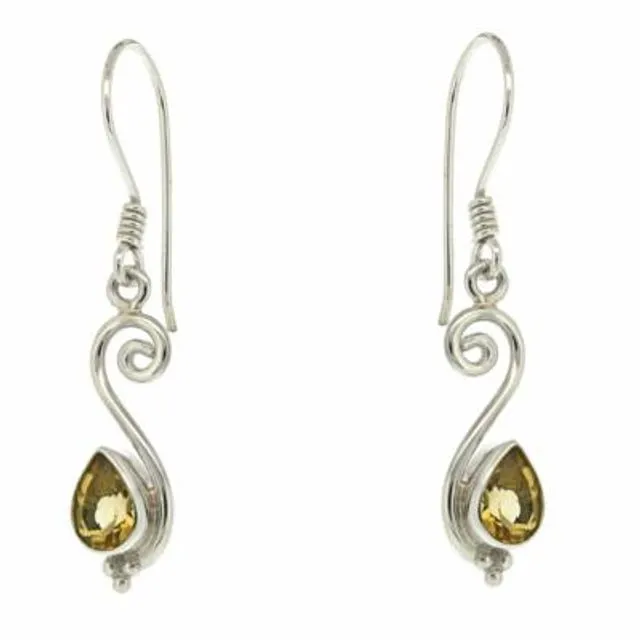 Citrine Facetted Swirl top Earrings and Presentation Box