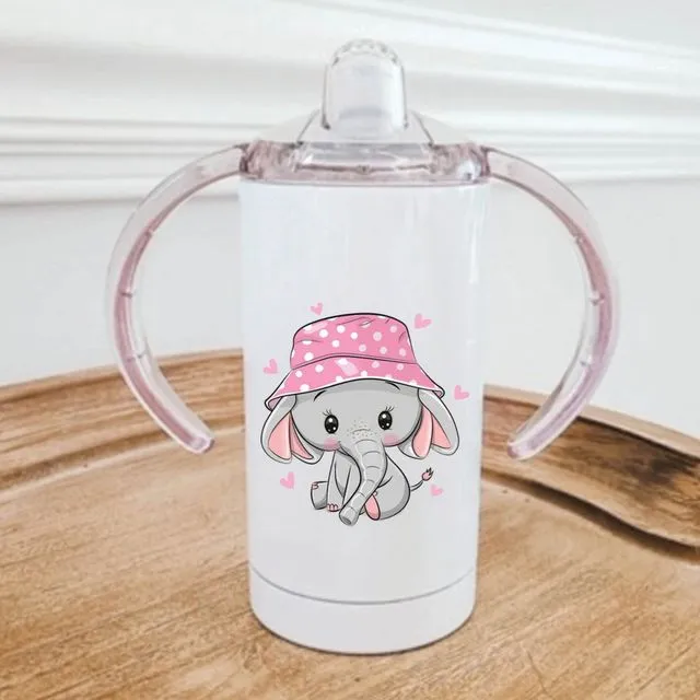 Elephant With Pink Hat Sippy Cup