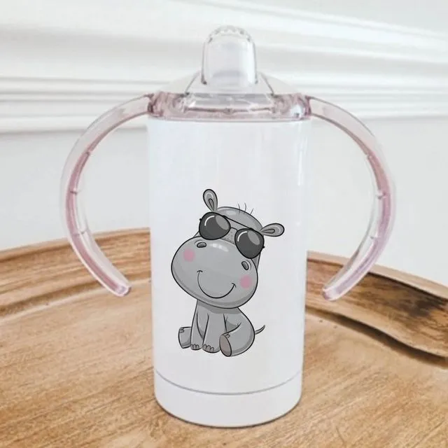 Baby Hippo With Sunglasses Sippy Cup