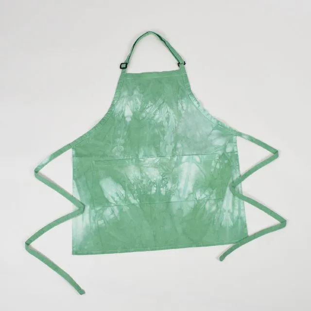 Tie-Dye Adjustable Apron Woven Cotton Blend Unisex –Green