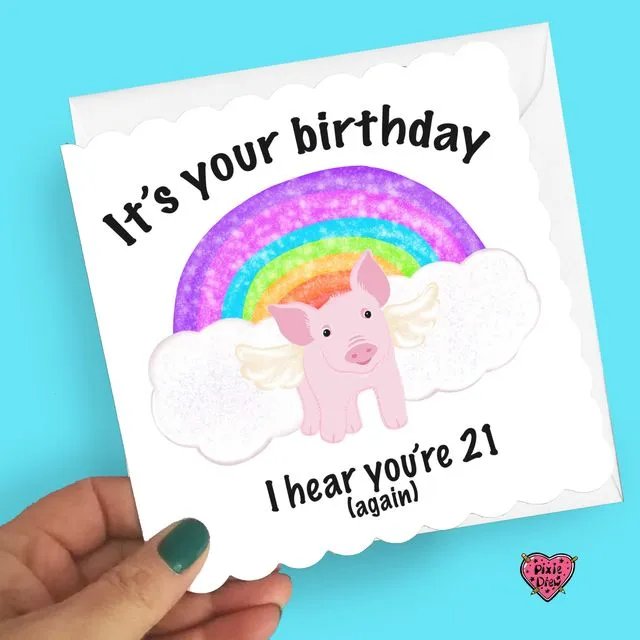 21 again funny birthday card