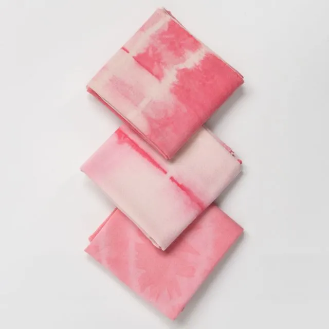 Organic Cotton Tie-Dyed Handkerchiefs - Pink 3-Pack