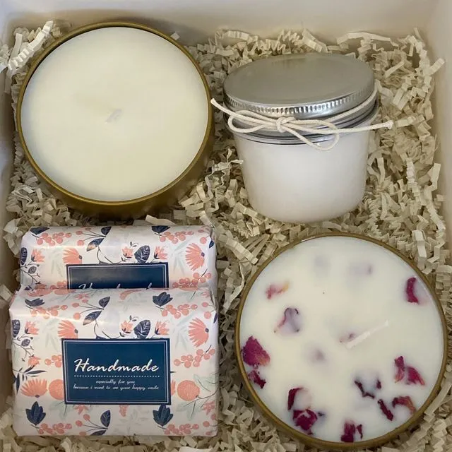 Vanilla Goat's Milk Soap and Candle Set With Butter Lotion