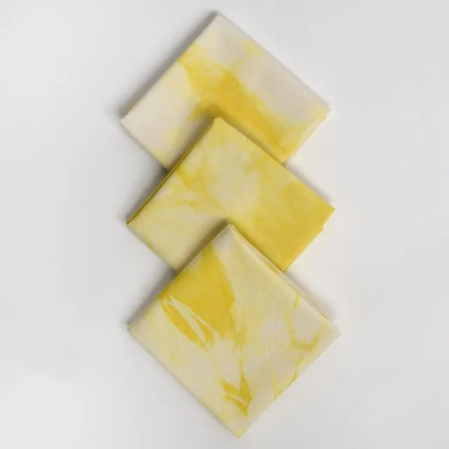 Organic Cotton Tie-Dyed Handkerchiefs - Yellow 3-Pack