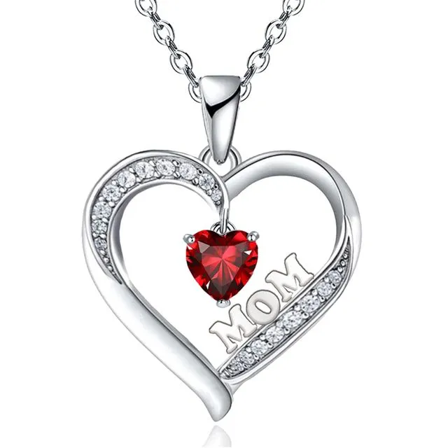 Necklace for Mom 18k Platinum Filled Heart Necklace