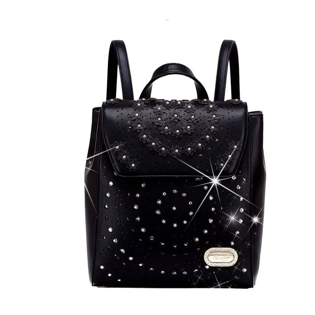 Rosè Twinkle Star Fashion Backpack - Black