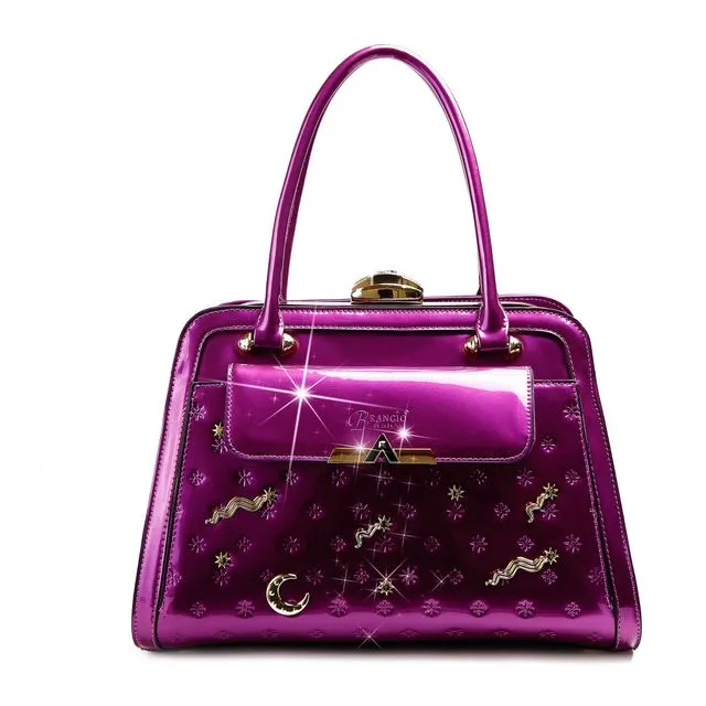 Rosy Lox Designer Crystal Handbags - Purple